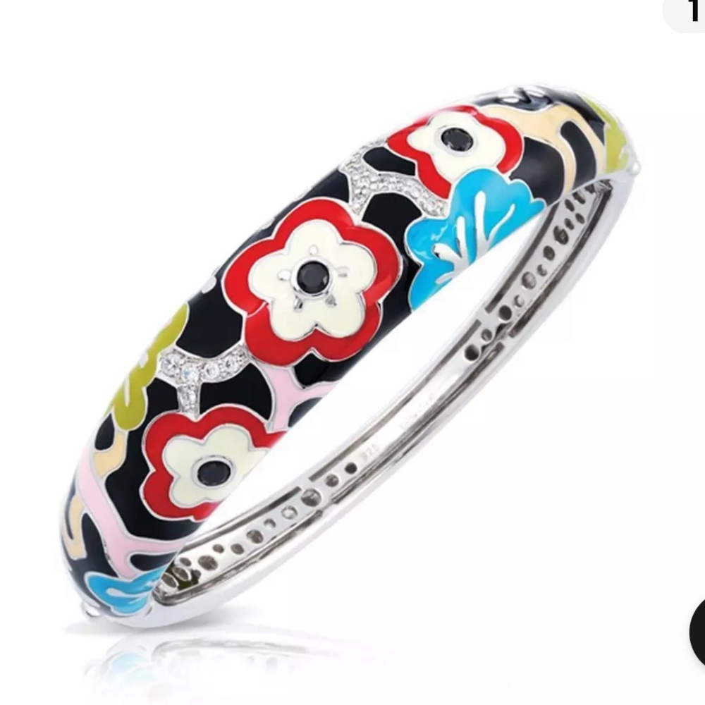 Belle Etoile Cherry Blossom Colorful Floral Enamel Bracelet